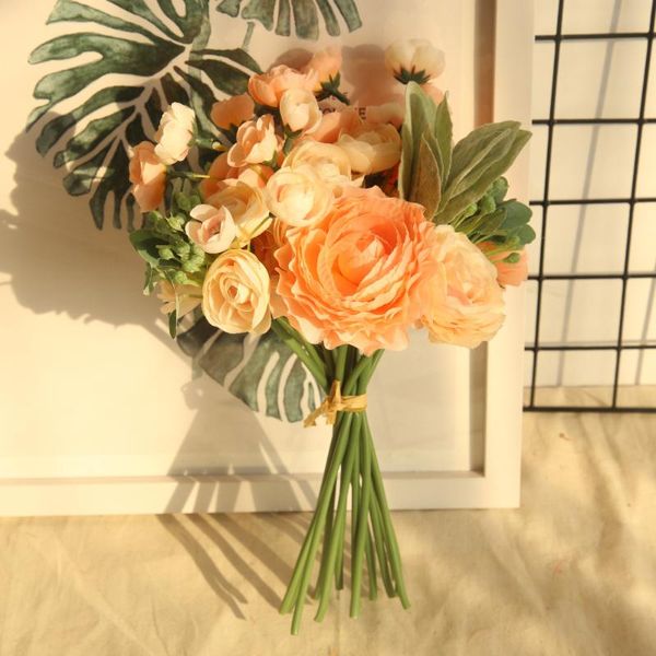 

bunch of lulian plant hairy leaves bouquet simulation flowers home decoration wedding hand road lead wall fake decorative & wreaths