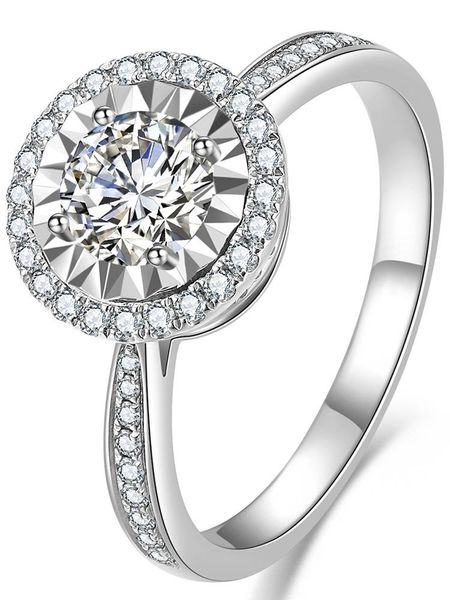 

cluster rings 925 sterling silver ring micro-inlaid simulation diamond star female charm jewelry gift, Golden;silver