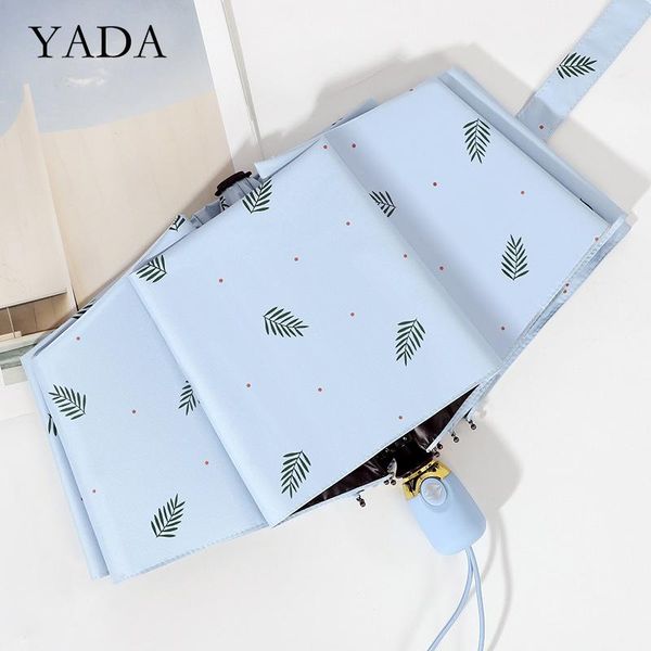 

umbrellas yada ins plant grass&leaf pattern automatic umbrella fold women men uv rainproof parasol rain sun yd200262