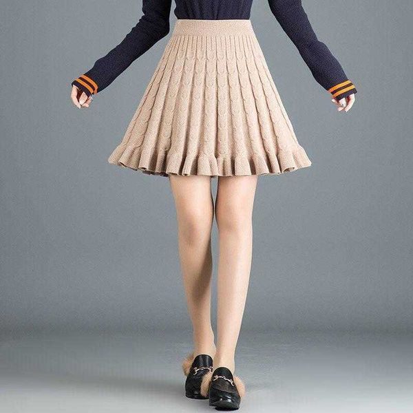 

khaki preppy style pleated skirts high waisted mini short ladies casual up autumn 210601, Black