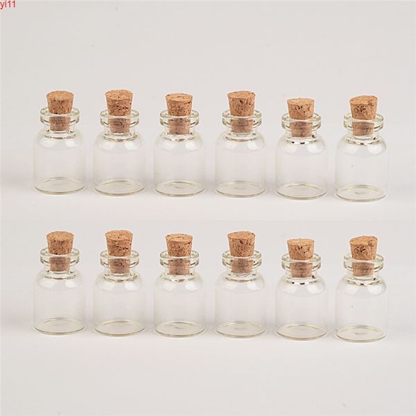 Piccole bottiglie di vetro con tappo in sughero Mini Tiny Wishing 1,5 ml Pendenti con ciondoli 100 pezzi Nuovo arrivobuona quantità
