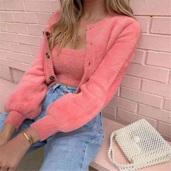 

elegant 2pcs womens ladies fleece fur warm cropped and jacket outerwear sets winter autumn fluffy coat streetwear, White