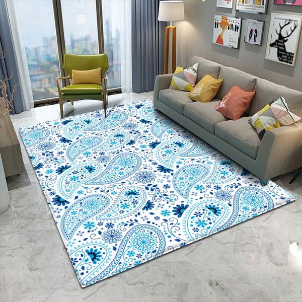 

carpets tapis decor rug nonslip paisley style colorful pattern floor mat living room bathroom kitchen bedroom carpet