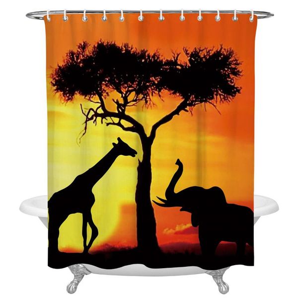 

shower curtains africa elephant giraffe curtain decorative waterproof polyester fabric bathroom with hooks home bath decor