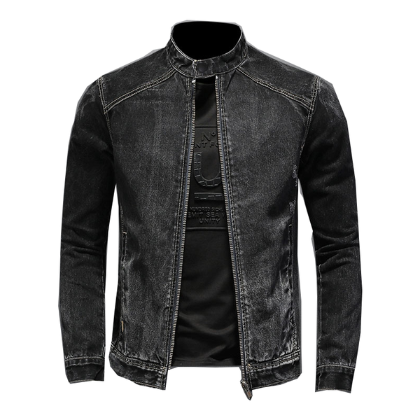 

men's jackets men's black denim jacket motorcycle bomber casual retro streetwear spring and autumn, Black;brown