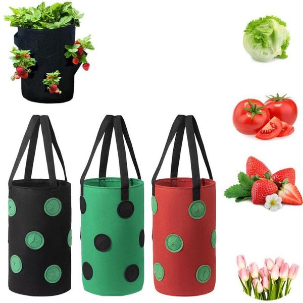 

planters & pots breathable durable reusable planting growing bags moisturizing jardin vertical garden bag seedling strawberry grow hanging