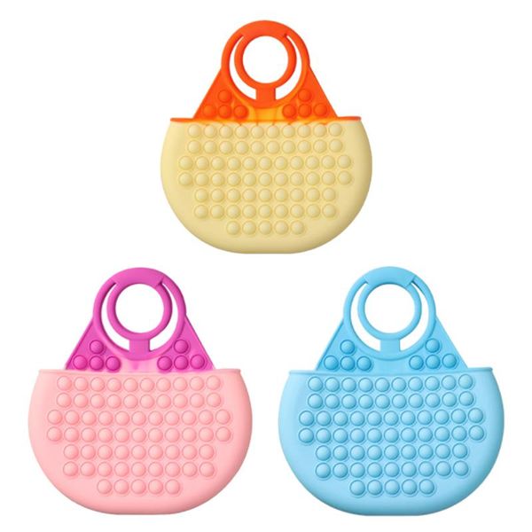 

storage bags push bubble sensory toys large handbag portable reliver stress squeeze funny silicone reusable multiple-uses gift for kid