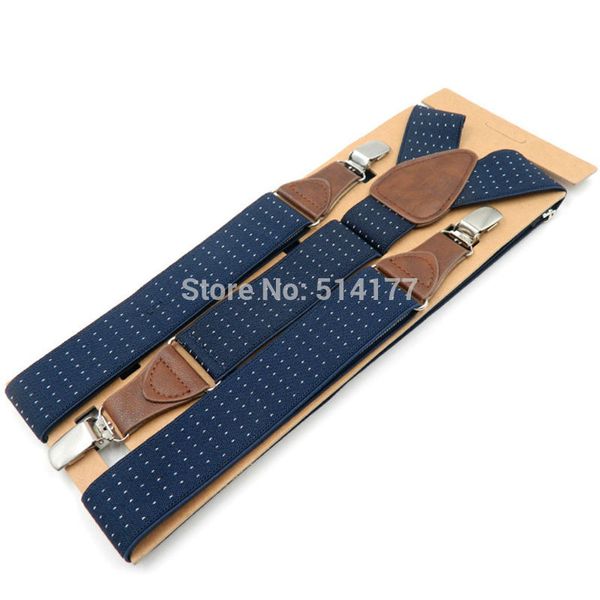

mens suspenders 3 clips leather braces suspensorio tirantes hombre father bretelles grandfather gifts, Black;white