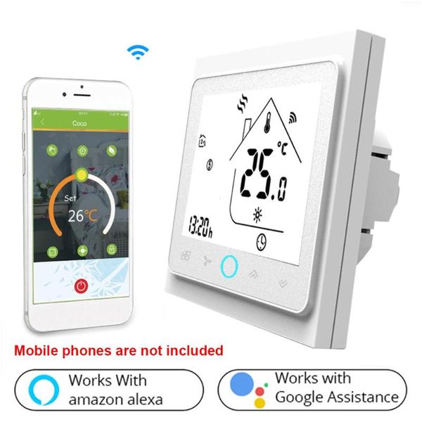 

smart home control wifi lcd screen voice sensing touch backlight water heater thermostat universal air conditioner for google
