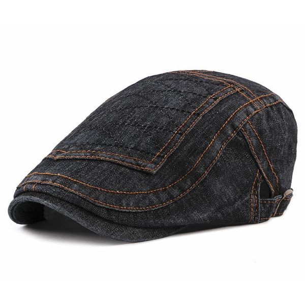 

berets ldslyjr 2021 denim spring summer sboy caps flat peaked cap men and women painter beret hats 144, Blue;gray