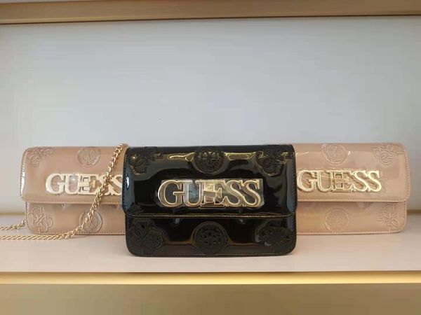 

gues & s female pu chain small square bag zipper women's large letter lock