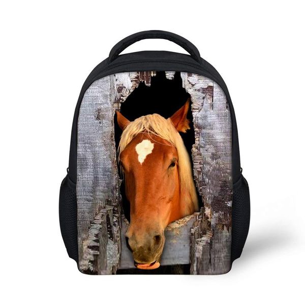 

stylish animal horse printing school backpacks small student girls bag fashion children preschool kindergarten book bags