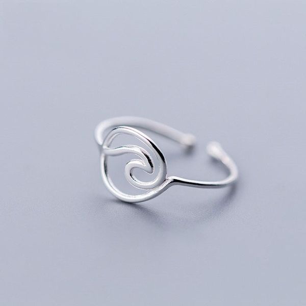 

cluster rings silver minimalist ring geometric hollow line wave opening elegant women party fashion fine jewelry, Golden;silver