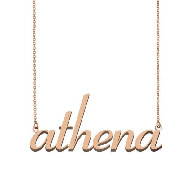

pendant necklaces athena name necklace, custom necklace for women girls friends birthday wedding christmas mother days gift, Silver