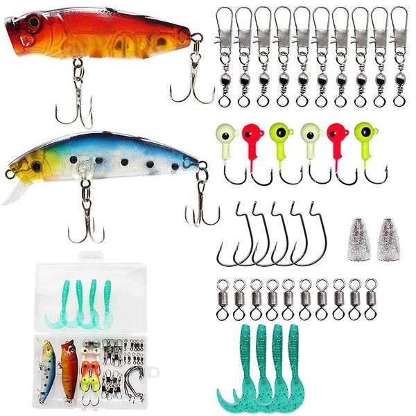 

fishing hooks crank hook kit lures set hard artificial wobblers soft lure silicone bait tackle accessories jig pesca