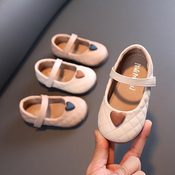 

flat shoes autumn girls baby leather princess soft-soled peas children, Black;grey