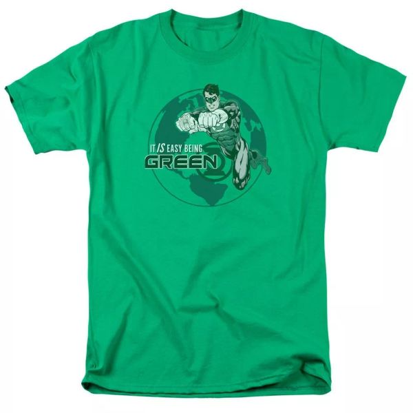 

Green Lantern Easy Being Green T-Shirt DC Comics Sizes S-3X NEW, White;black