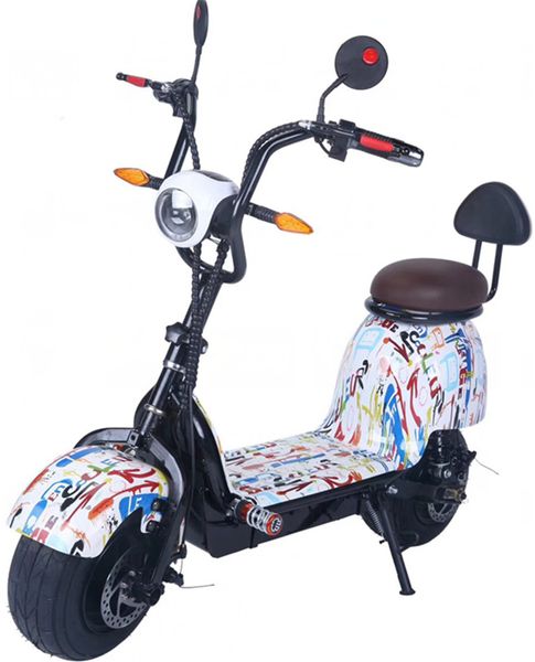 Mini retro basit şehir elektrikli scooter, küresel kullanım için fırçasız motor disk fren ve çıkarılabilir pil sürücüsü kullanır