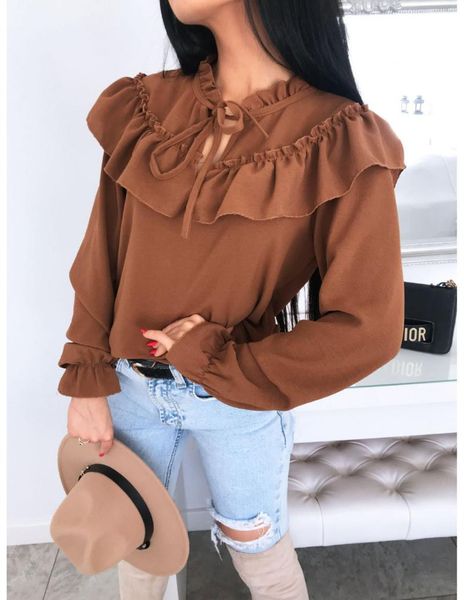 

women's t-shirt women chiffon lace casual ladies autumn spring loose tees blous size s-xl, White