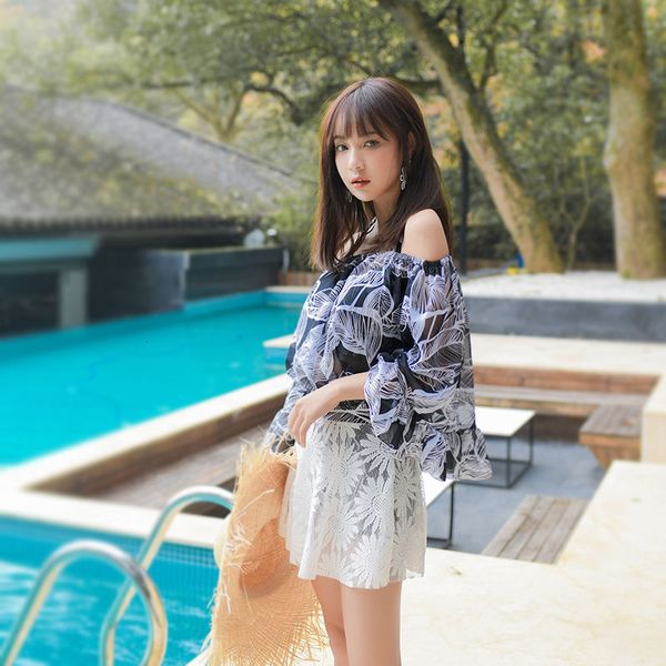 

swimsuit 2021 piece three for women, White;black