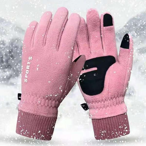 

ski gloves practical 1 pair great touch screen cold weather warm fleece cycling lint for camping