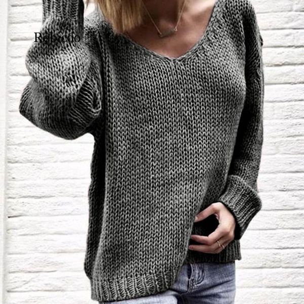 

women's sweaters women v-neck long sleeve solid color and knitted casaco feminino, White;black