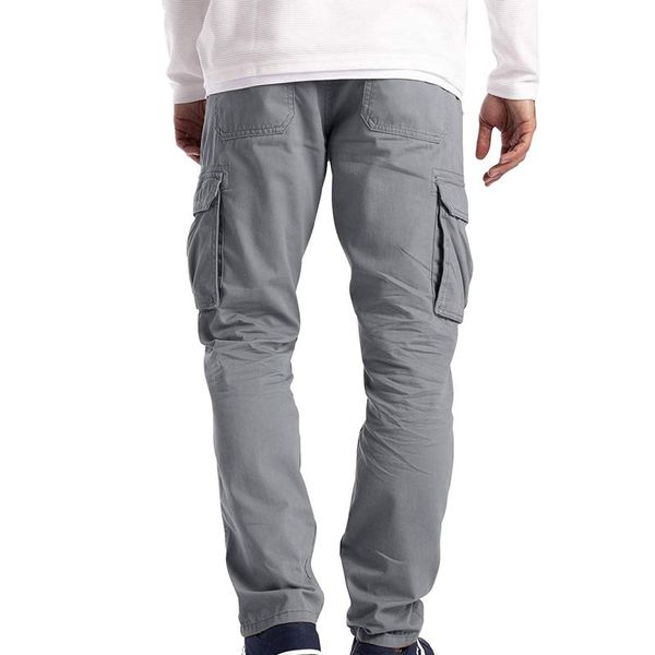 

men's pants multi pocket mens joggers casual fitness sportswear tracksuit bottoms skinny sweatpants trousers gyms jogger track 6, Black