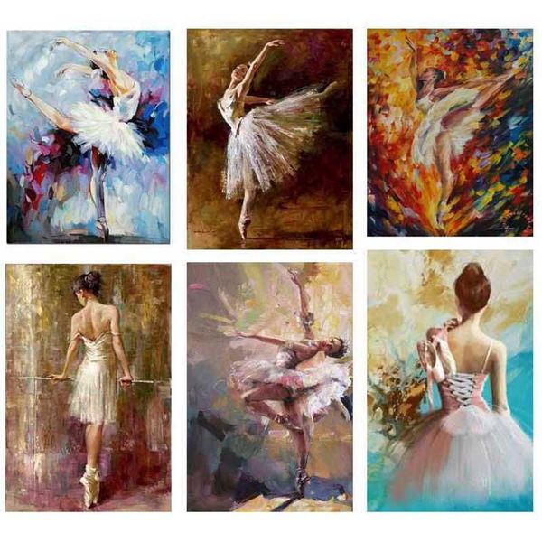 

paintings oil painting by numbers ballet girl hand painted on canvas diy dancer pictures gift modern home decoration wall art
