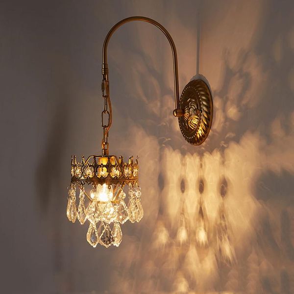 

wall lamps e14 retro lamp crystal light luxury bedroom living room tv background decorative el cafe aisle lobby lighting