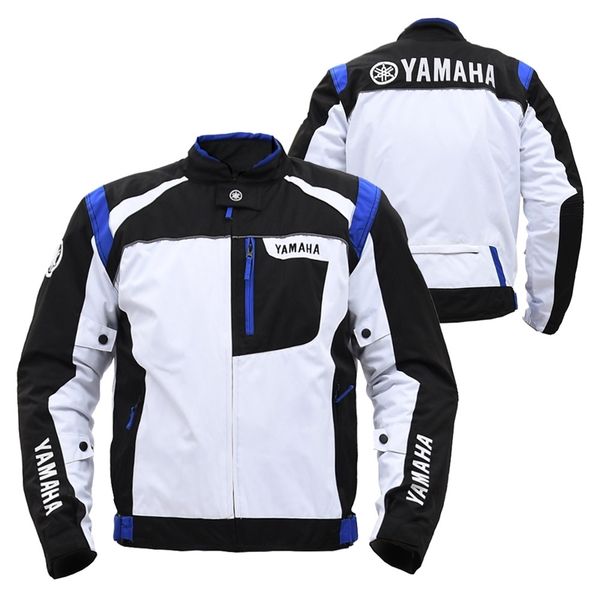 

four seasons riding men's motorcycle racing anti falling knight suit motorcycle jacket blue white, Gray