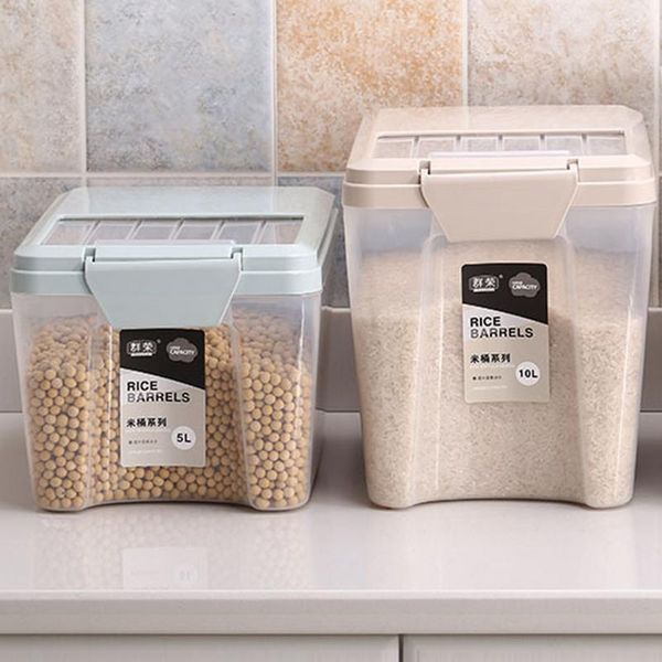 

storage boxes & bins augkun cereals bucket plastic box orgnazier insect moisture resistance rice cylinder container with metered cup