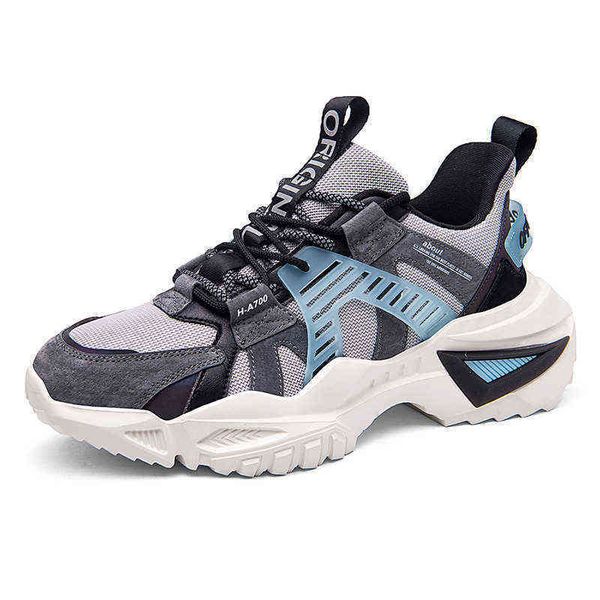 

autumn and winter daily leather casual sports shoes men's fashion trend dad students' running sneakers