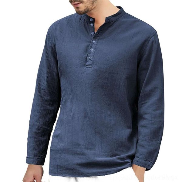 

vmor solid color hemp long sleeve henry tiemen's casual solid color t-shirt linen cotton linencotton men's t-shirts) hemp long sle, White;black