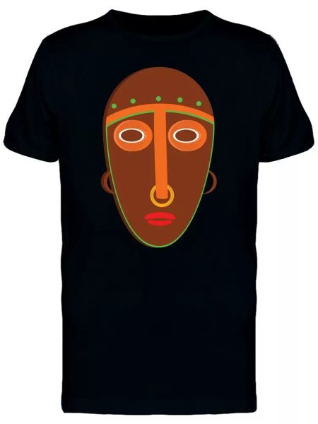 

African Mask Doodle Style Men's Tee -Image by Shutterstock, White;black