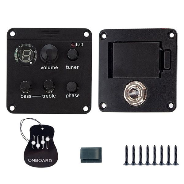 

acoustic guitar pickups clip on to the soundhole onboard the pre-guitar amp.