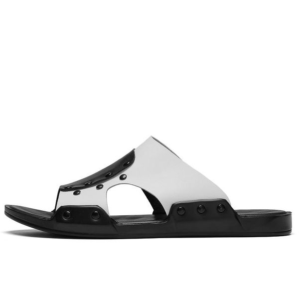 

sandals men's summer men slippers shoes beach slipper open toe hook&loop wear-resisting schoenen mannen, Black