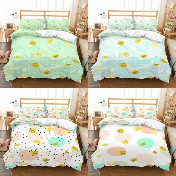 

bedding sets home textile luxury 3d gold sequins print 2/3pcs comfortable duvet cover pillowcase  and king eu/us/au size