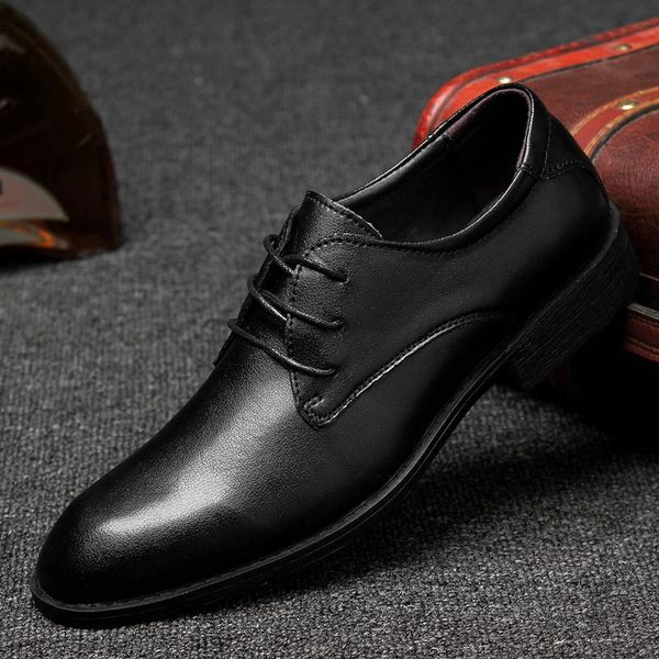 

dress shoes brand classic man pointed toe business mens genuine leather black wedding party oxford formal men