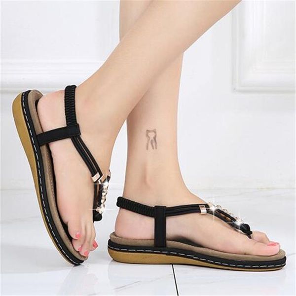 

women sandals bohemian fashion roman summer platform shoes sandalias de verano para mujer casual rubber, Black