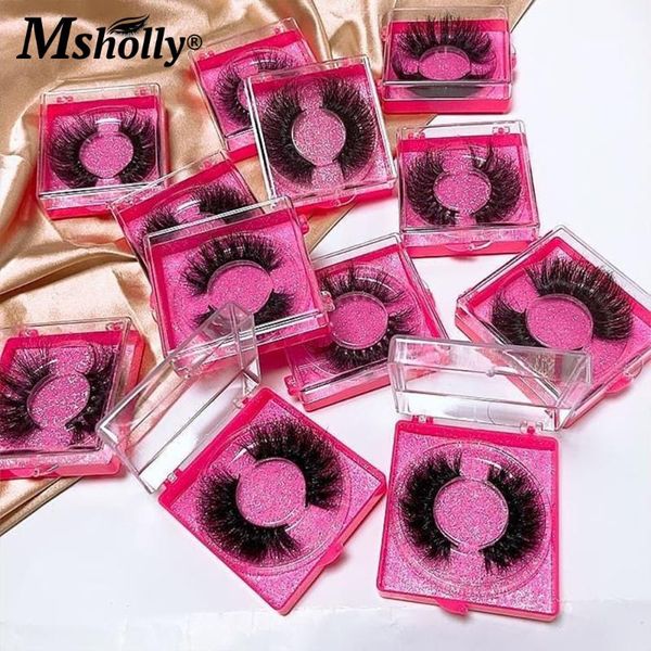 

false eyelashes dramatic 25mm faux mink 3d/5d wispy package box bulk wholesale makeup set fluffy volume beauty reusable lashes vendor