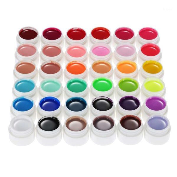 

36 colors nail gel 6-8ml art glitter uv lamp polish acrylic builder glue solid set long lasting1, Red;pink