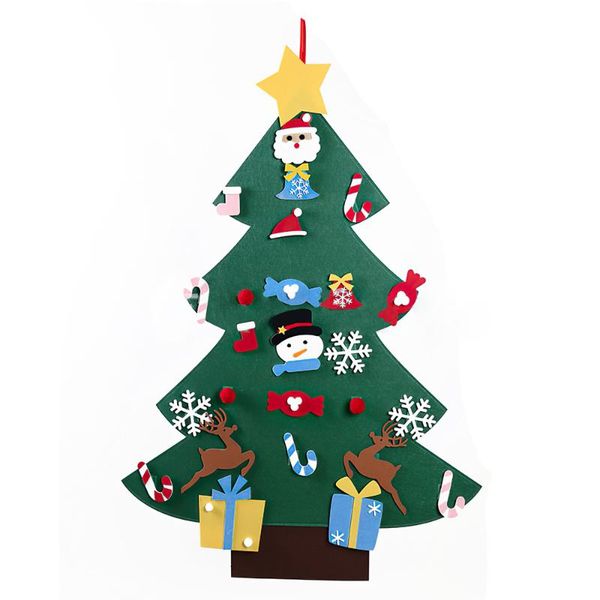 

christmas decorations kids diy felt tree for home 2021 year gifts wall hanging ornaments santa claus xmas