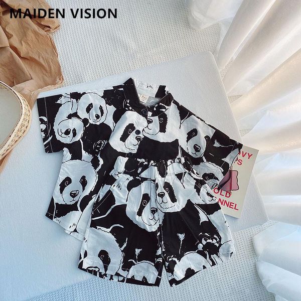 

clothing sets boys 2021 summer girls clothes animal panda shirt shorts set outfit kids tracksuit children suit12 3 4 5 6 year, White