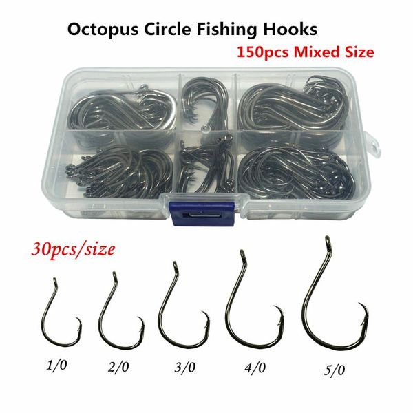 

fishing hooks 150pcs circle saltwater carp offset ocs single bait jig worm assist barbed fishhook pesca assorted