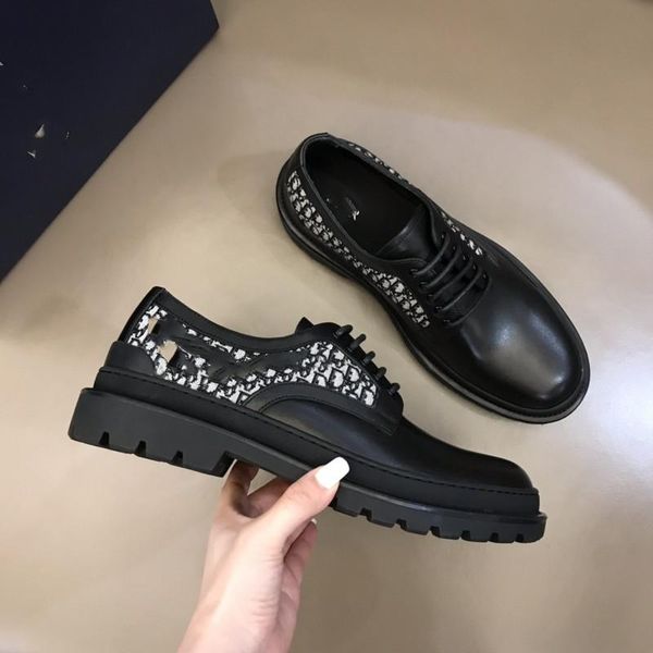 

2021 men's crocodile grain genuine leather dress shoes fashion man pointed toe casual wedding party oxfords mens lace-up business flats, Black