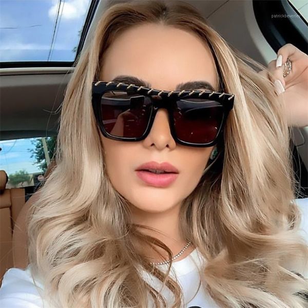 

sunglasses fashion designer large square women big frame sun glasses men vintage, White;black