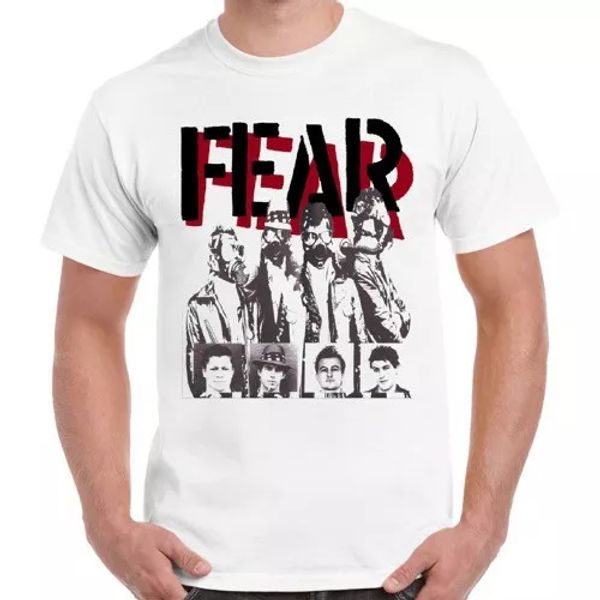 

fear band music punk hardcore rock metal retro t shirt 2265, White;black