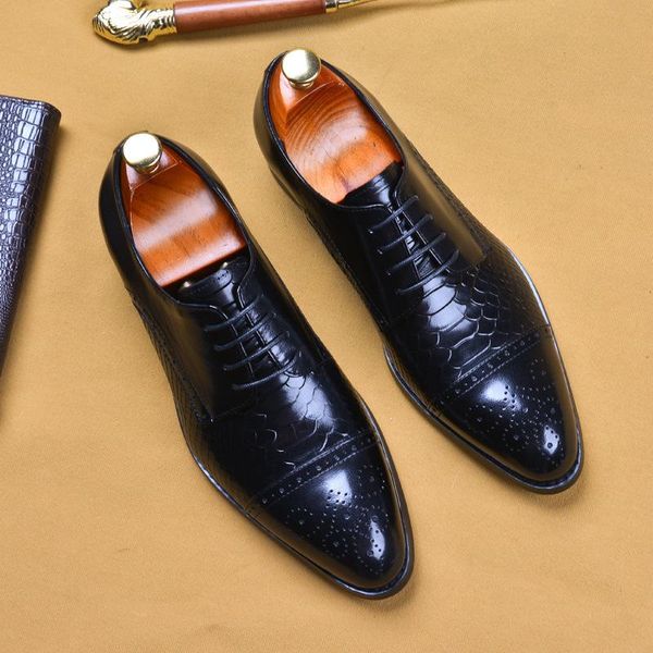 

shoes 2021 pointed leather fashion hair business men's dress, Black