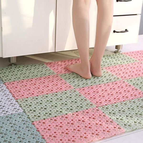 

candy color love mat stitching shower anti-slip for bathroom bath mats