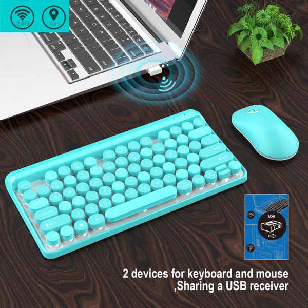 

2.4g wireless keyboard punk suspension key waterproof multimedia keyboards